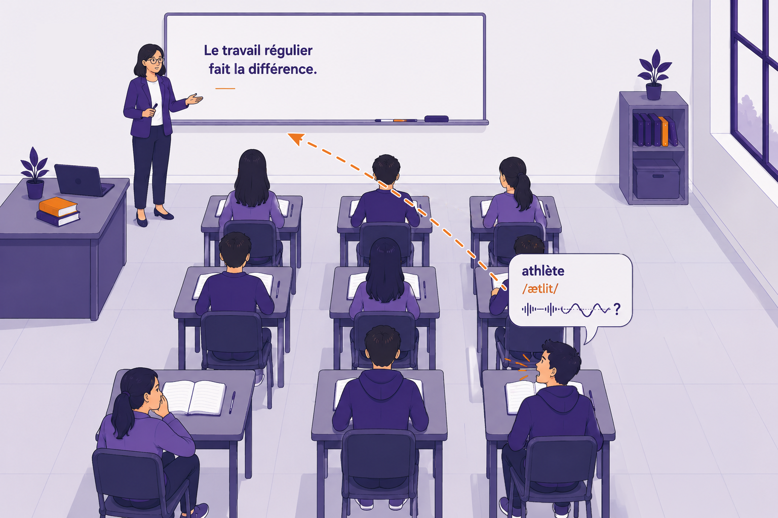 Student mispronouncing word in class